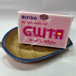 Niriko  * 1ก้อน *  GLUTA DOUBLE WHITE SOAP WHITENING 100กรัม