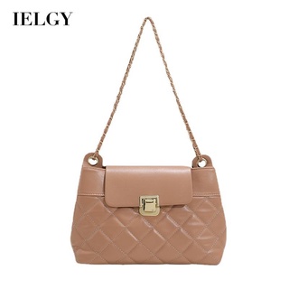 IELGY large-capacity diamond chain ladies work texture diagonal bag