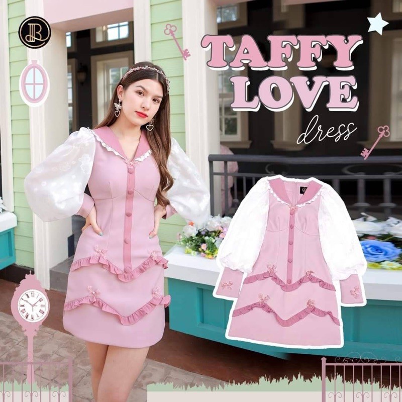 BLT Brand: Taffy Love dress สีชมพูหวานดีเทลสวยมาก 💕💞