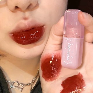 Pink Coco ลิปสติก ลิปกลอส โดนัท สีชมพู น่ารัก ติดทนนาน ให้ความชุ่มชื้น กันน้ํา