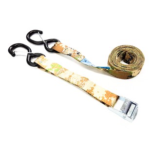 สายรัดหัวเข็มขัดพร้อมตะขอลายทหาร 1นิ้ว x 5เมตร CAM BUCKLE CAMOUFLAGE TIE DOWN SIZE 1”x5 WITH S SNAP HOOK