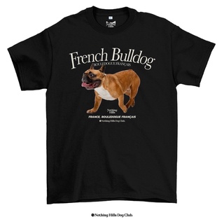 เสื้อยืดผ้าฝ้ายเสื้อยืดลาย FRENCH BULLDOG (เฟรนช์ บลูด็อก) Clic Cotton Unisex by 【Nothing Hills】L XL  XXL 3XL