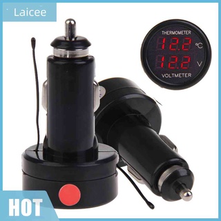 Laicee เครื่องวัดอุณหภูมิบุหรี่ โวลต์มิเตอร์ ดิจิทัล 12V 24V สําหรับรถยนต์ รถบรรทุก