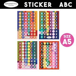 Sticker ABC สติกเกอร์ PP กันน้ำ ลาย ABC ขนาด A5