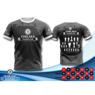 เสื้อบอลพิมพ์ลาย ยอดฮิต ลาย เชลซี สีดำ Chelsea