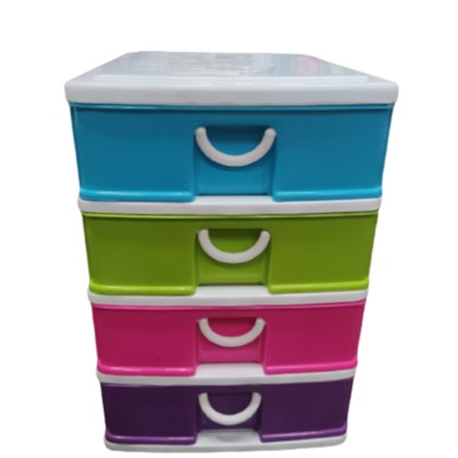 ลิ้นชักเก็บเอกสาร กล่องลิ้นชักพลาสติก 3 ชั้น,4 ชั้น,5 ชั้น A4 สีสด (40147) - รูปที่ 3