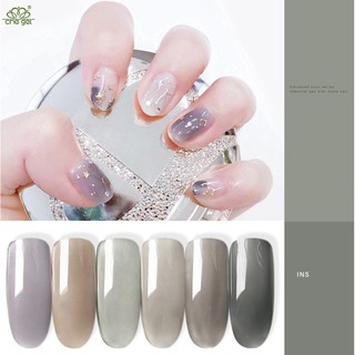 สีเจล สีโปร่งใส สีไซรัป สีทาเล็บเจล ยาทาเล็บเจล โทนเทา chegel 6ml.