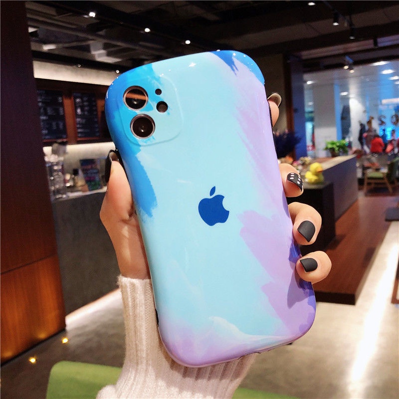 2021☜ Apple 12 เคสโทรศัพท์มือถือสีน้ำเอวเล็ก iPhone11 รวมทุกอย่าง iP7/8