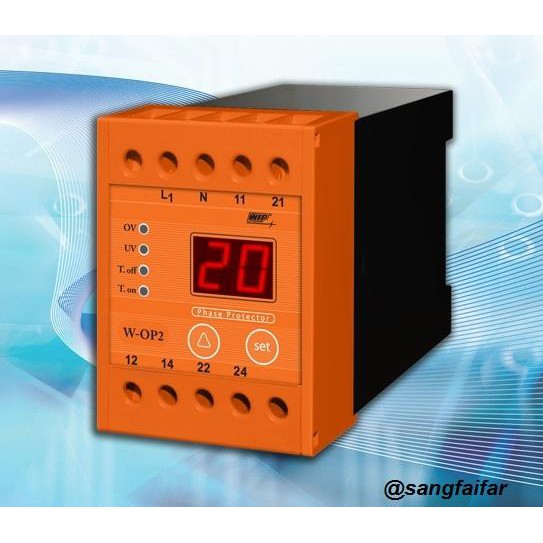 WIP เฟสโปรเทคชั่น รุ่น W-OP2 1Phase 220Vac Phase Protection Under Voltage/Over Voltage