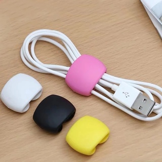 [ คลิปหนีบสายเคเบิ้ลซิลิโคน Usb สุ่มสี 1 ชิ้น ] [ คลิปหนีบสายเคเบิ้ล ]