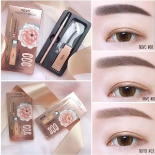 NOVO5146 FASHION Brow โนโว ดินสอเขียนคิ้ว แบบหมุน มีแปรงปัดคิ้วในตัว