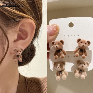 1 Pair Korean INS Simple Elegant Style Cute Plush  Bowknot Stud Earrings