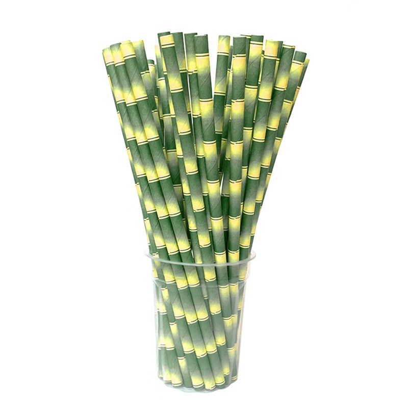 Yyq หลอดกระดาษ ลายไม้ไผ่ธรรมชาติ แบบใช้แล้วทิ้ง สําหรับปาร์ตี้ 25 ชิ้น - รูปที่ 6