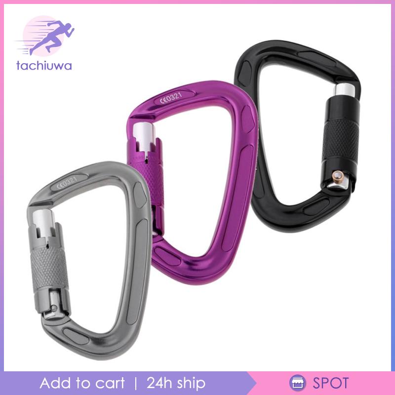 [ -] คาราบิเนอร์ล็อคอัตโนมัติ 24KN สีดํา สําหรับเปลปีนเขา
