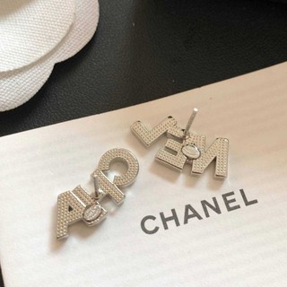 ต่างหู Chanel PremiumLetter crystal