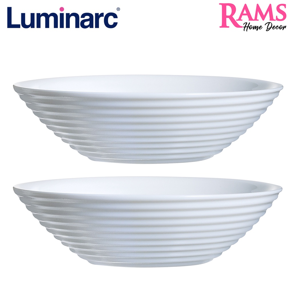 Luminarc 2 ชิ้น 20 ซม. ชามสลัดกระจกนิรภัย / ชามแก้ว / Mangkuk Kaca - Harena (N5416)
