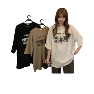 เสื้อยืดลายการ์ตูนไซส์ใหญ่ oversize tshirt เสื้อยืดผู้หญิงโอเวอร์ไซส์เสื้อผ้าสาวอวบแฟชั่น เสื้อยืดทรงหลวมสไตล์เกาหลี xxl