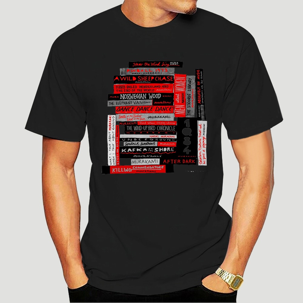 เสื้อยืด ลาย murakami Book Stack Fanatic (สี) haruki murakami haruki murakami สไตล์ญี่ปุ่น สําหรับผู