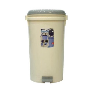 ถังขยะ ถังขยะเหยียบกลม RW9086 ขนาด 35L สีขาว/เทา