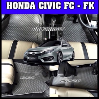 พรมปูพื้นรถยนต์ CIVIC FC-FK 2016-2020(ภายในห้องโดยสาร)แถมฟรีแผ่นกันสึกพลาสติกอย่างดีมูลค่า250-.บาท