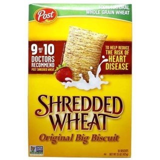 Post Shredded Wheat Original Cereal 425g/โพสต์ ธัญพืชธัญพืชอบกรอบรสดั้งเดิม 425g