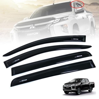 กันสาด กันสาดประตู 4ประตู รถกระบะ MITSUBISHI ไทรทัน แอล 200 คิ้วกันสาด มิตซูบิชิ TRITON L200 2019+ สีดำ