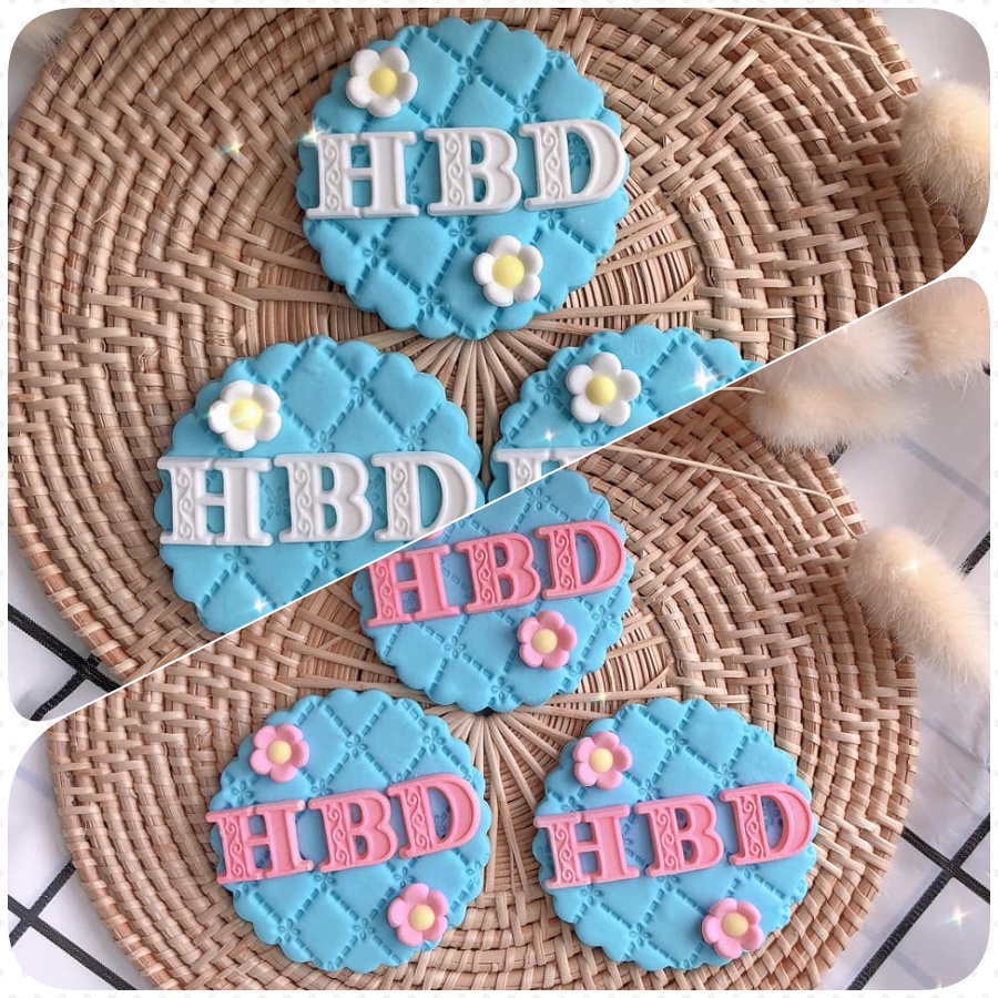 SweetHub ป้าย HBD พื้นสีฟ้าขนาด 6 ซม.**ขั้นต่ำ 50 บาท ต่อออเดอร์สั่งคละสินค้าอื่นได้**