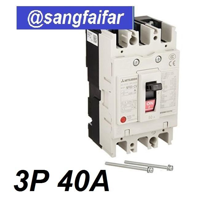 MITSUBISHI MCCB เบรคเกอร์ มิตซู No Fuse Breaker NF63CV 3P 40A 50A 63A รุ่น NF63-CV