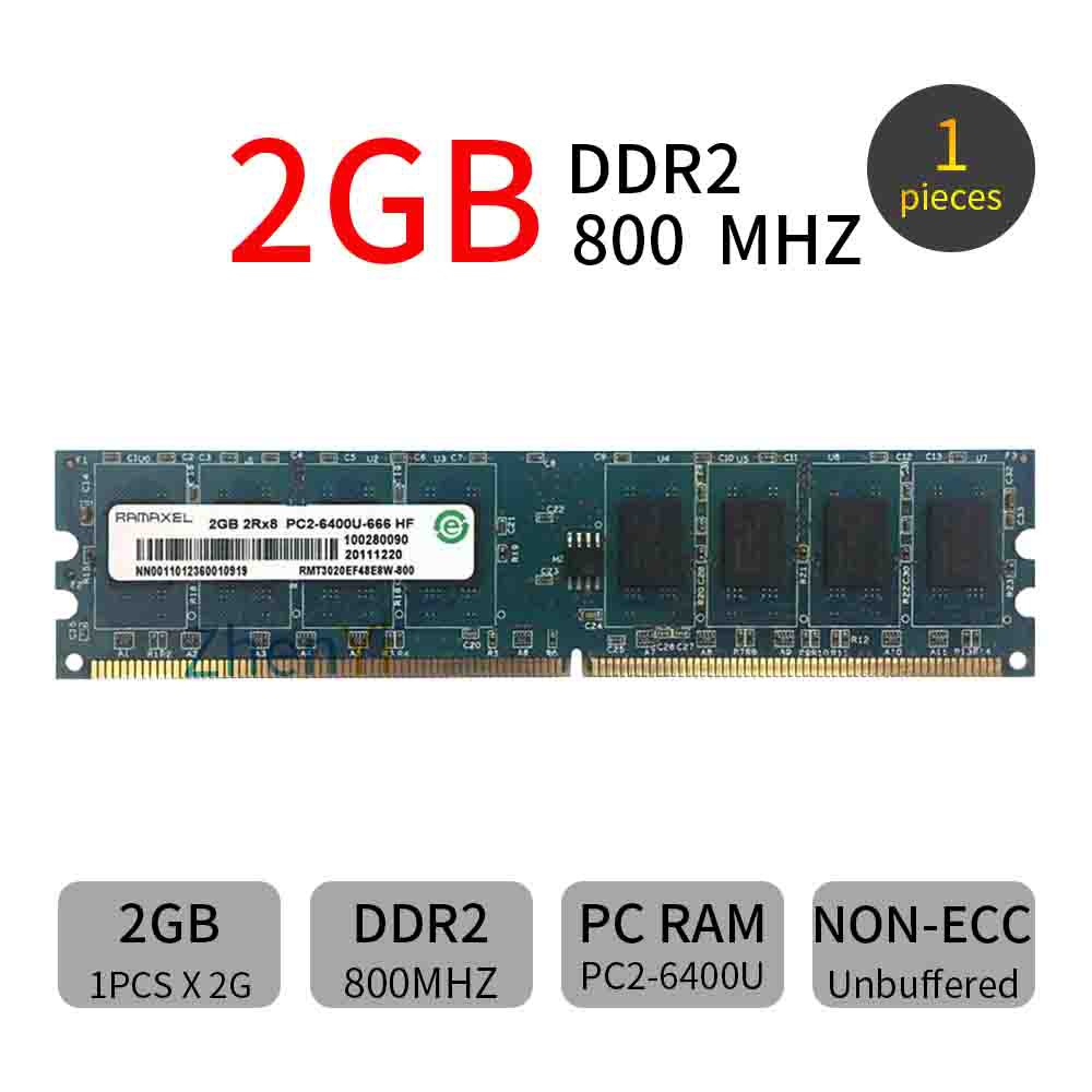 Ramaxel 2GB DDR2 800MHz PC2-6400U 240pin สก์ท็อปพีซี RAM หน่วยความจำ ...