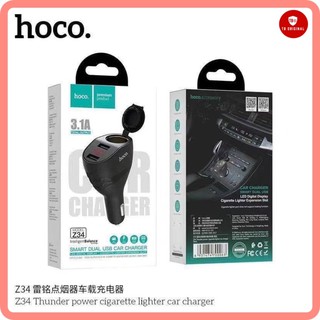 Hoco Z34 ชาร์จรถ 2Port 3.1A มีหน้าจอ LED และช่องเสียบที่จุดบุหรี่ 96W