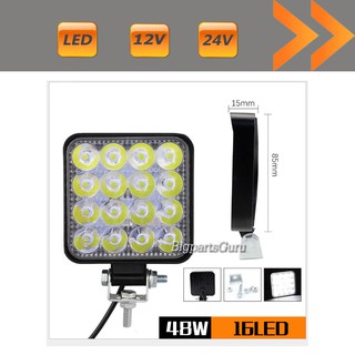 สปอร์ตไลท์รถยนต์ ไฟLed รถยนต์ สปอร์ตไลท์ LED ไฟถอย 12V-24V​ สีเขียว ส้ม ขาว