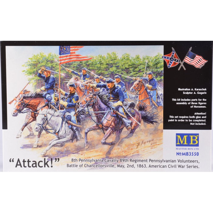 ฟิกเกอร์โมเดล Master Box Model 1/35 MB3550 "8th Pennsylvania Cavalry, 89th Regiment Pennsylvanian Vo