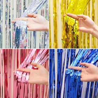 🔥พร้อมส่ง🔥 ม่านฟอยล์ ม่านฝน Birthday decoration Backdrop ตกแต่งงานปาร์ตี้ ขนาด 1x2 เมตร