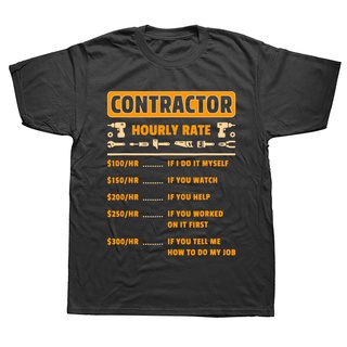 เสื้อยืดผ้าฝ้ายพรีเมี่ยม เสื้อยืดแขนสั้น ผ้าฝ้าย พิมพ์ลายกราฟฟิค Contractor Hourly Rate Price Chart Labor เหมาะกับของขวั