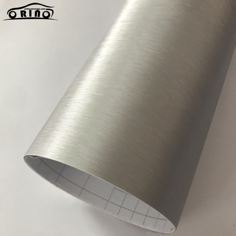 50cmx300cm Silver Brushed Aluminum Vinyl Wrap With Air Release Bubble ...