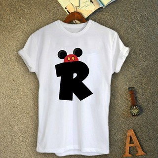เสื้ออักษรลายหมวกมิกกี้ อักษร R