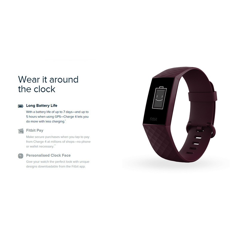 Fitbit Charge 4 ประกันศูนย์ไทย 1 ปี สายรัดข้อมือวัดชีพจร GPS