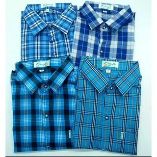 ขายส่ง เสื้อเชิ้ตแขนสั้น ผ้าใส่สบาย ลายสก็อต เนื้อนิ่ม