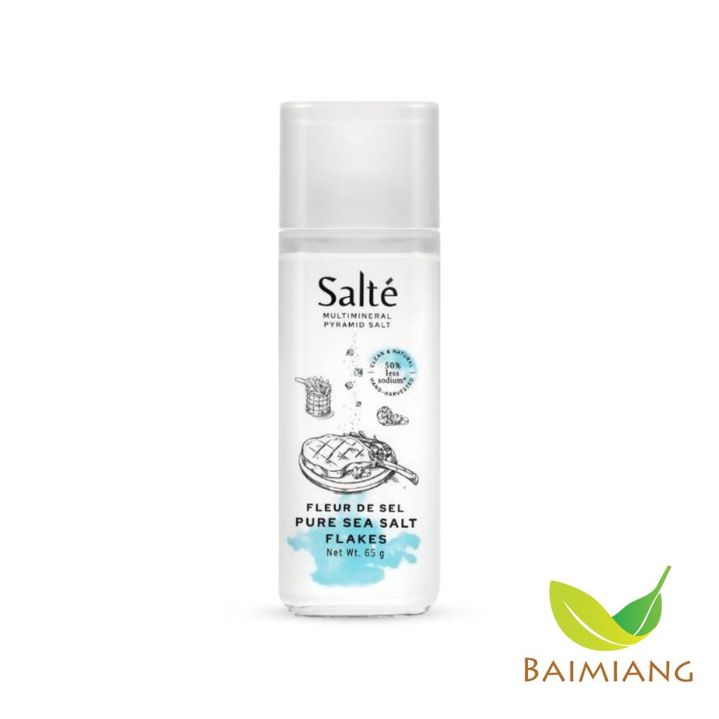 SALTE เกล็ดดอกเกลือทะเลบริโภค ขวด65g. (00109)