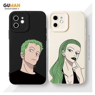 GUMAN เคสคู่ เคสไอโฟน คู่รัก ขอบเหลี่ยมกันกระแทกซิลิโคนนุ่มการ์ตูนน่ารักตลก เคสโทรศัพท์ Compatible for iPhone 14 13 12 11 Pro Max SE 2020 X XR XS 8 7 6 6S Plus พลัส XYI587