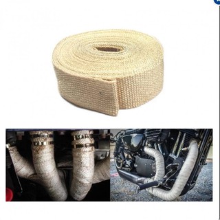 ผ้าพันท่อ ไอเสีย เฮดเดอร์ ความกว้าง 2 นิ้ว ยาว 10 เมตร (สีครีม)