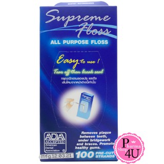 Dr. PHILLIPS Supreme Floss ไหมขัดฟันสำหรับคนใส่ฟันปลอม หรือจัดฟัน เส้นไหมพองตัวออกได้ บรรจุ 100 ชิ้น