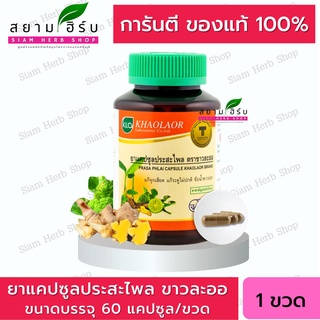 Khaolaor ขาวละออ ประสะไพล ชนิดแคปซูล ยาสามัญประจำบ้าน 60 แคปซูล/ขวด