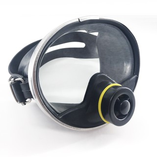 Pacific Rubber Diving Mask แปซิฟิค หน้ากากดำน้ำ แว่นดำน้ำ แว่นตาดำน้ำ หน้ากากดำน้ำตื้น หน้ากากดำน้ำเลนส์กระจก (สีดำ)