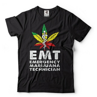 ขายดี!ขายดี เสื้อยืดลําลอง แขนสั้น พิมพ์ลาย EMT Emergency Technician Funny Pot Jocfbb11Aidjj39S-5XL