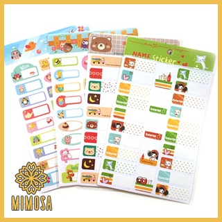 MIMOSA สติ๊กเกอร์ชื่อ Sticker Name PVC ลายการ์ตูนน่ารัก สติ๊กเกอร์สำหรับเขียนชื่อ กันน้ำ ติดหนังสือ ติดล๊อคเกอร์ ของใช้