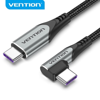 VENTION สายเคเบิ้ล Usb C มุมขวา Pd 100W 5A ชาร์จอย่างรวดเร็ว Usb C To Usb C สําหรับ Huawei TAK