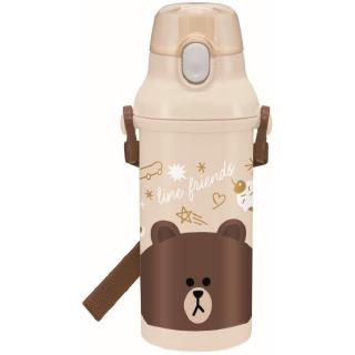 **สินค้านำเข้าจากญี่ปุ่น**กระติกน้ำแบบยกดื่ม 480 ml.ลาย Bear-Line Friends