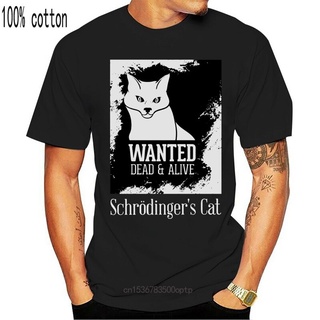 เสื้อยืดวินเทจขายดี เสื้อยืด พิมพ์ลายแมว Dead Alive Schrodingers Cat Uni KJmiap11LDaoln06 สไตล์คลาสสิกS-5XL