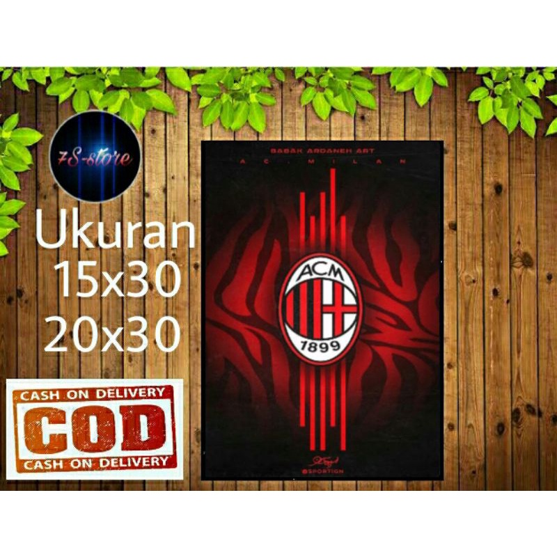 AC MILAN THEME WALL DECORTATIONS/AC MILAN โปสเตอร์ไม้/บ้าน WALL DECORATIONS/AC MILAN โปสเตอร์ติดผนัง